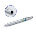 2-in-1 Matte Silver Stylus Ballpoint Pen